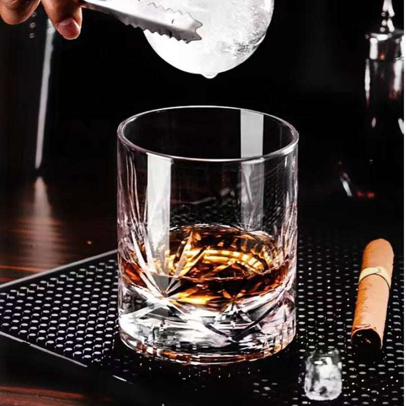 Old Fashioned Unique Rock Glass Whiskey Tasting Glass Cup Liquid 330ml Thick Bottom Crystal Whisky Glass