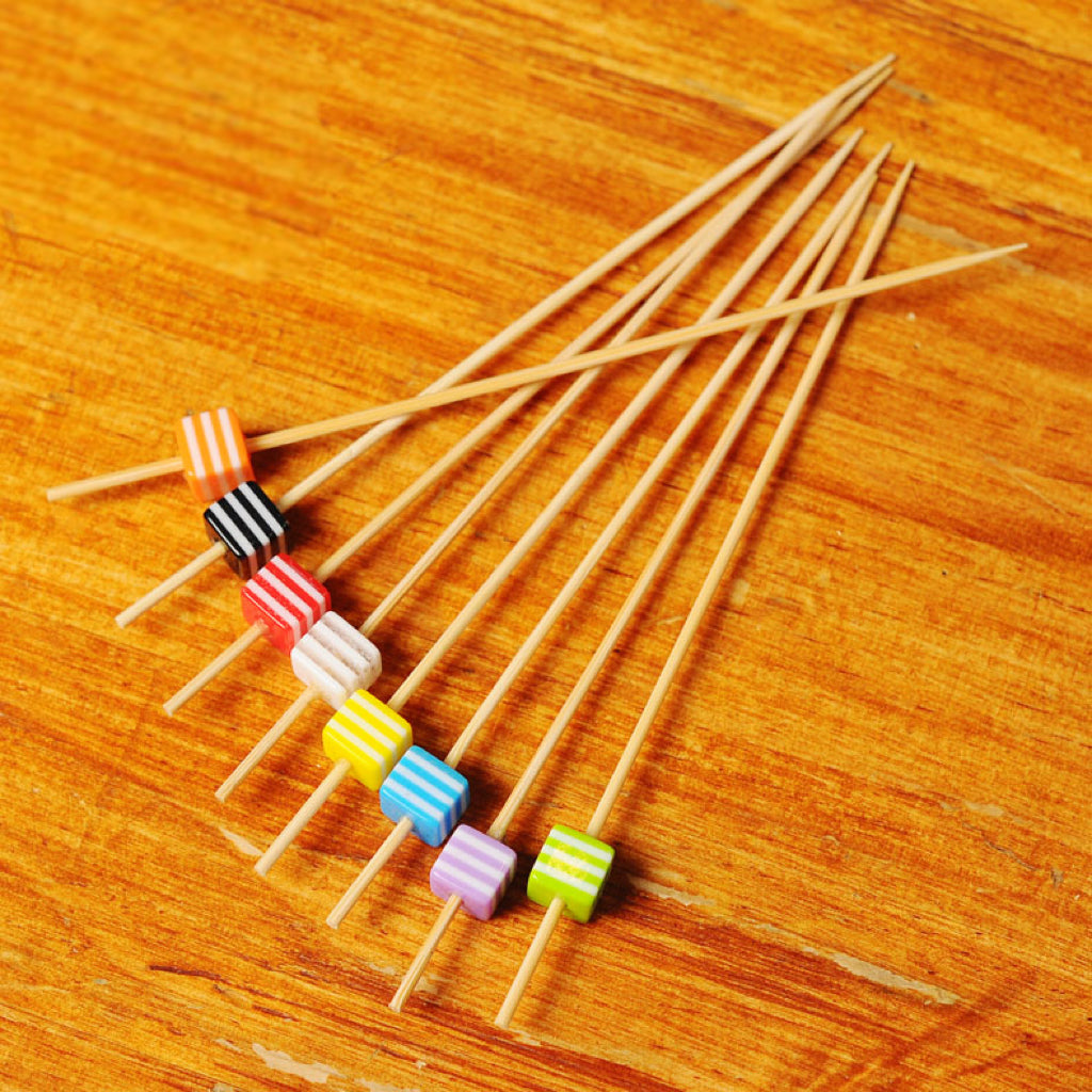 Bamboo Stick Art Fruit Stick Cocktail Wine Stick Martini Stick Olive Stick Colorful Bamboo Stick
