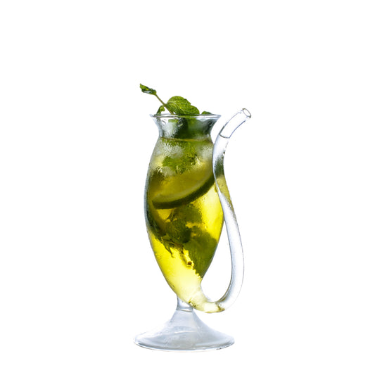 400ML Vampire Cocktail Wine Glasses,Goblet Martini Clear Glass with Built-in Straw for Cocktails Champagne Juice Whiskey