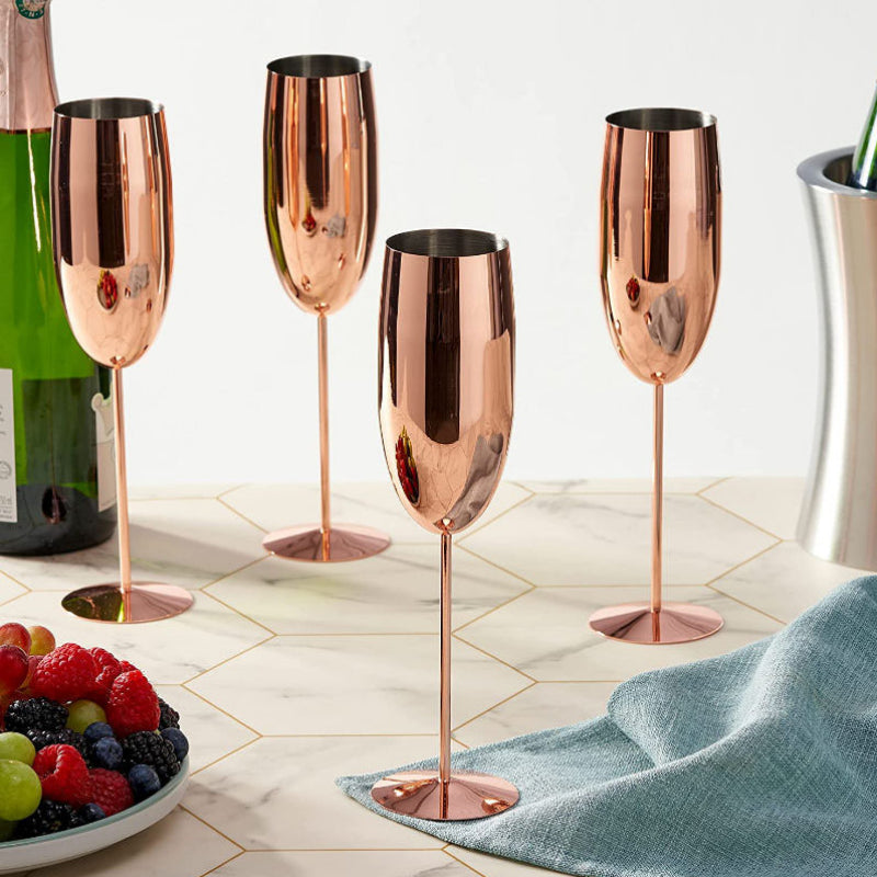 Classic 270ML Stainless Steel Champagne Flutes