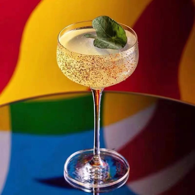 Premium Slender Stem Martini Glasses,Champagne Saucer Glasses