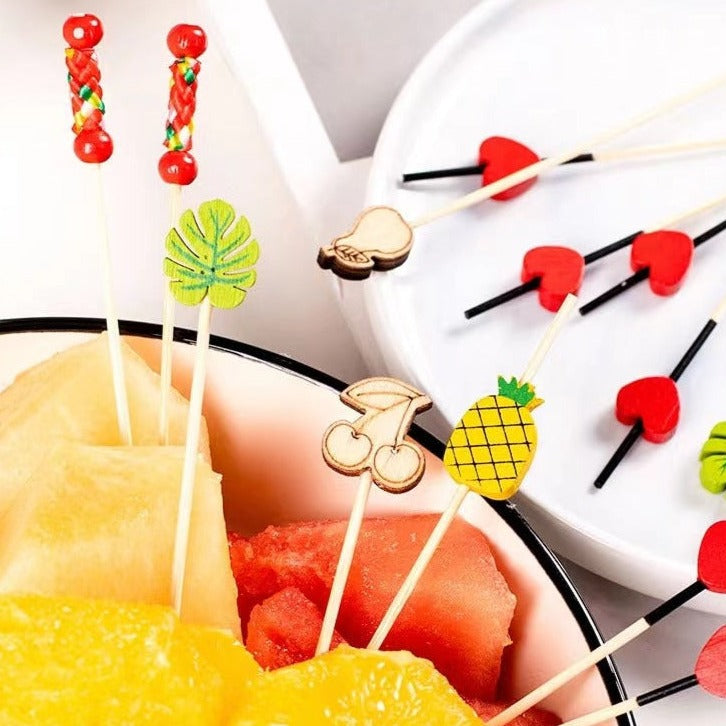 Disposable Fruit Stick Bamboo Stick Flower Stick Creative Art Toothpick Cocktail