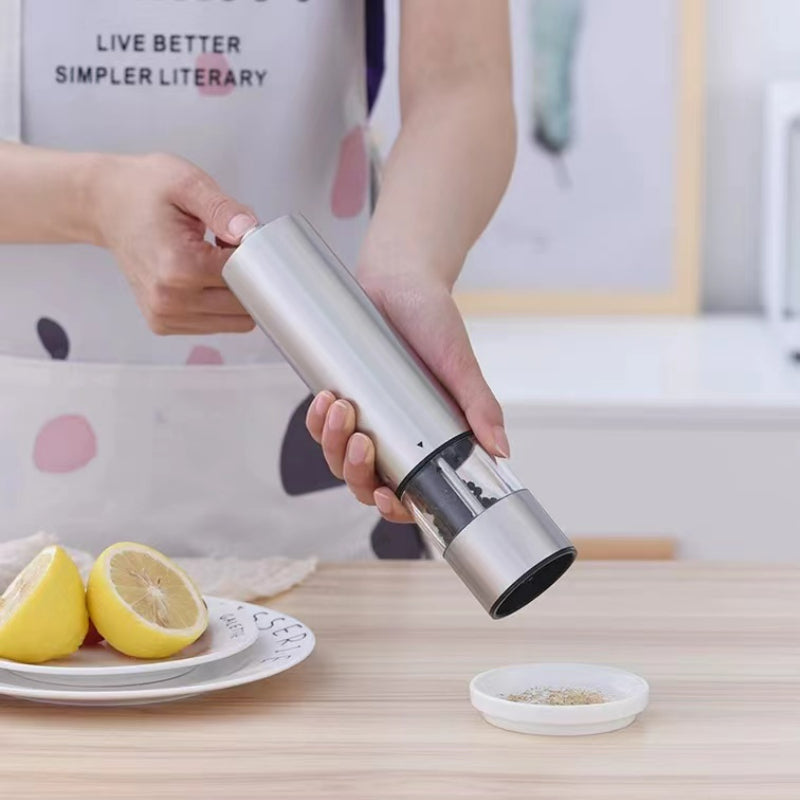 Automatic Stainless Steel Pepper Mill Electric Grinder Black Pepper Mill