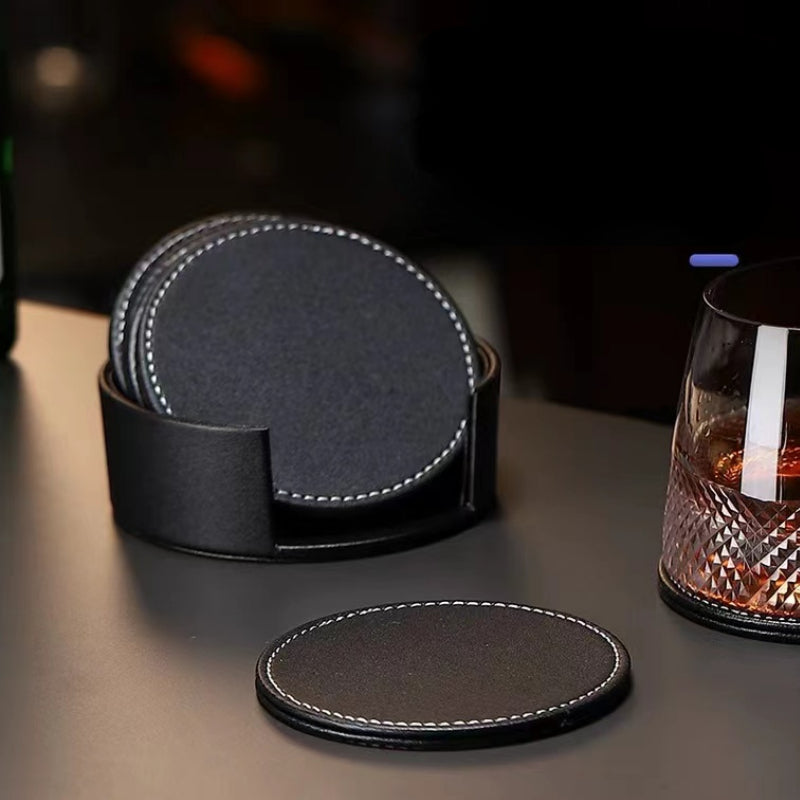 High Quality Coasters Coffee Tea Cup Leather Coasters for Drinks