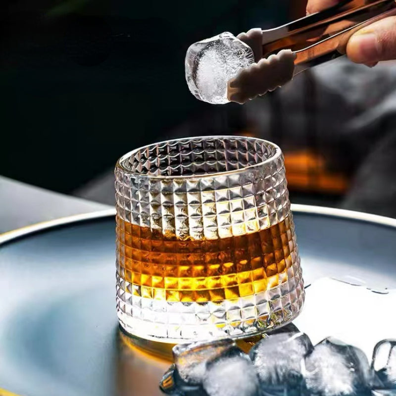 160ML-Thickened Rotating Crystal Glass Wine Glass Whisky Glass Creative Personality Wine Tumbler Cup