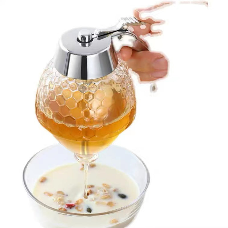 Squeeze Bottle Honey Jar Container Bee Drip Dispenser for Home Kitchen
