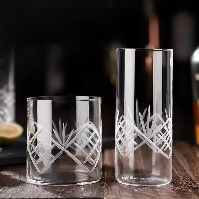 Convenient Drinking Fashion Pattern Exquisite Handmade Coffee Mug Glass Tumbler with Nice Patterned Glasses