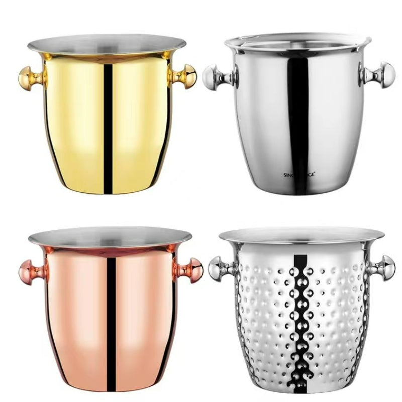 2L 5L Stainless Steel Thicken Ice Bucket Red Wine Ice Bucket Champagne Beer Bucket for Bar