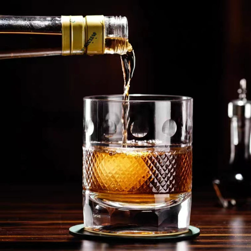 Engraved Crystal Stemless Unbreakable Old-fashioned Whisky Glass