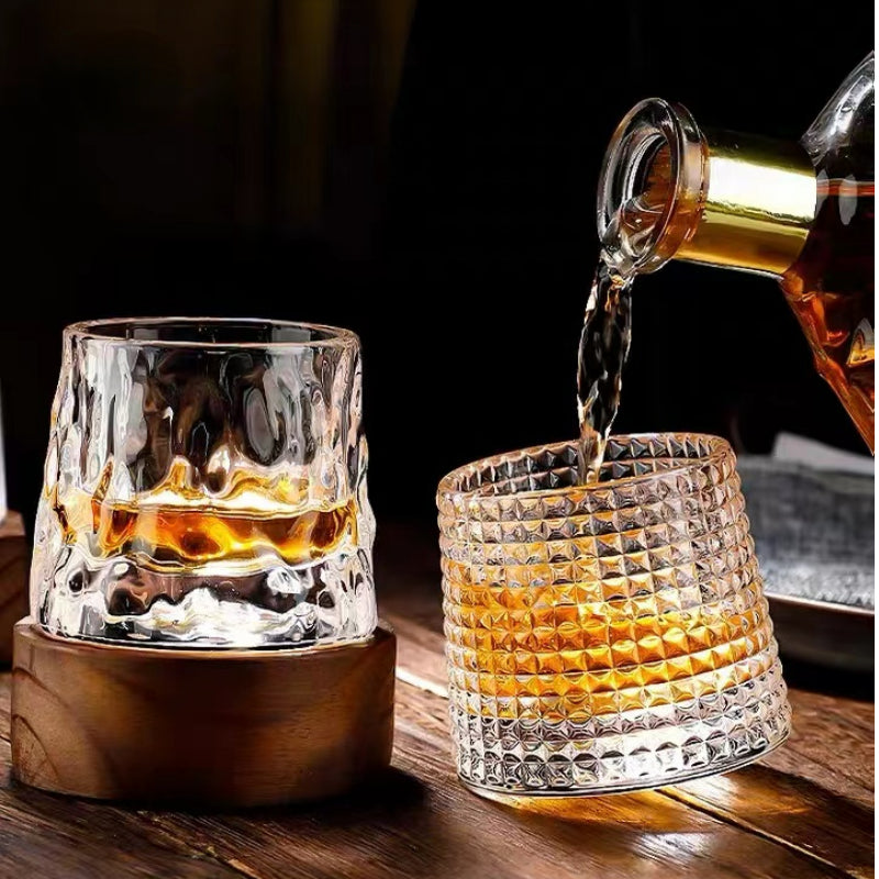 160ML-Creative Crystal Thickened Personality Classical Revolving Glass Nordic Whisky Glass Foreign Wine Glass