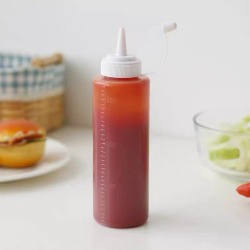Food Grade Plastic Ketchup Honey Squeeze Packaging Bottles for Honey with Silicone Valve Cap
