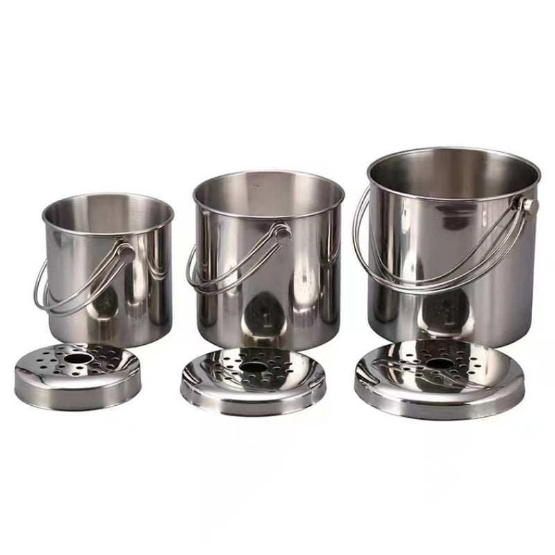 Bar and Wine Ice Bucket Portable Stainless Steel Ice Bucket Container Champagne Bucket with Handle for Home Bar