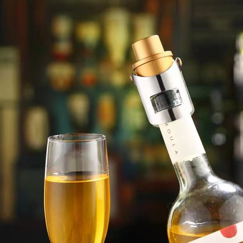Champagne Bottle Stopper Vacuum Stainless Steel Fresh-keeping Seal Red Wine Stopper