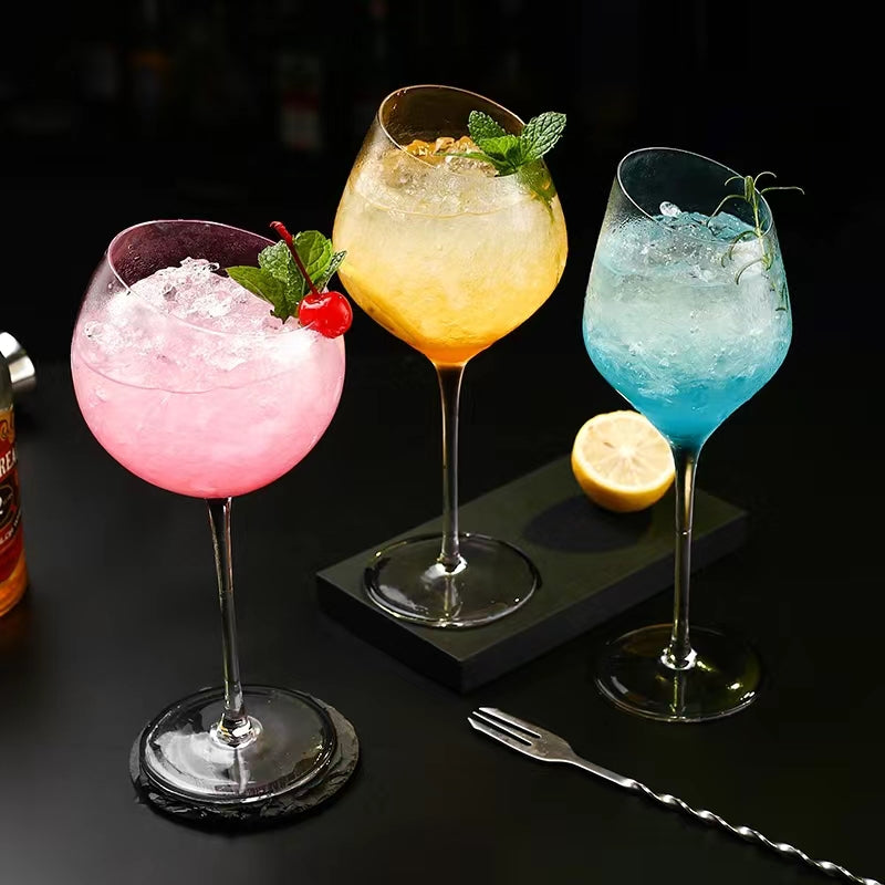Hand Blown Italian Style Crystal Burgundy Wine Glasses Lead-Free Premium Crystal Clear Glass