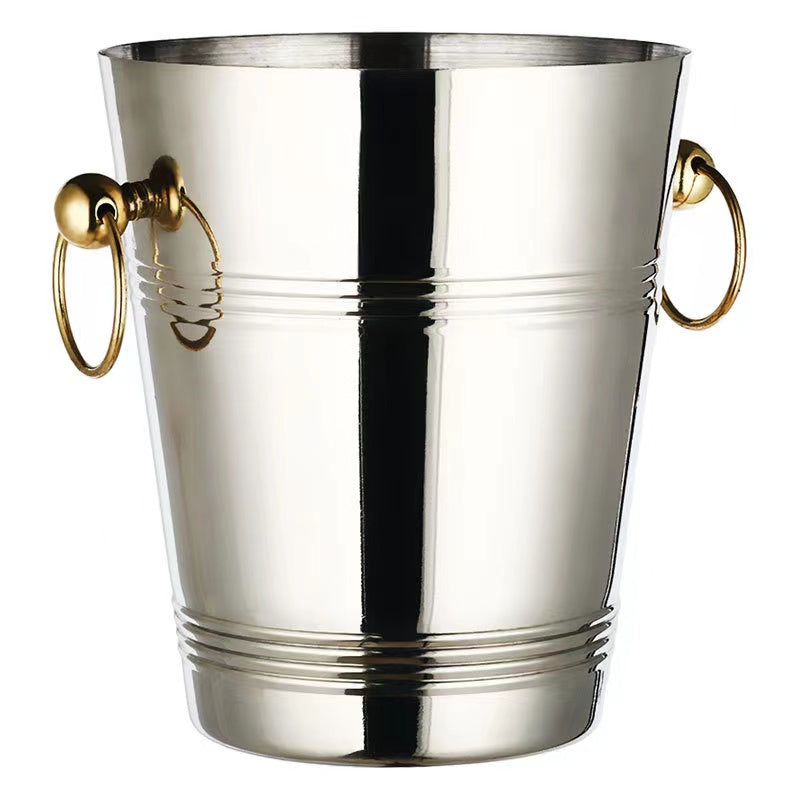 Wholesale Catering Cool Bar Ice Bucket Silver Plated Champagne Bucket Stainless Steel Wine Ice Bucket for Bar