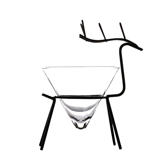 Fawn Wrought Iron Simple Creative Martini Glass,Modern Stemless Cocktail Glass