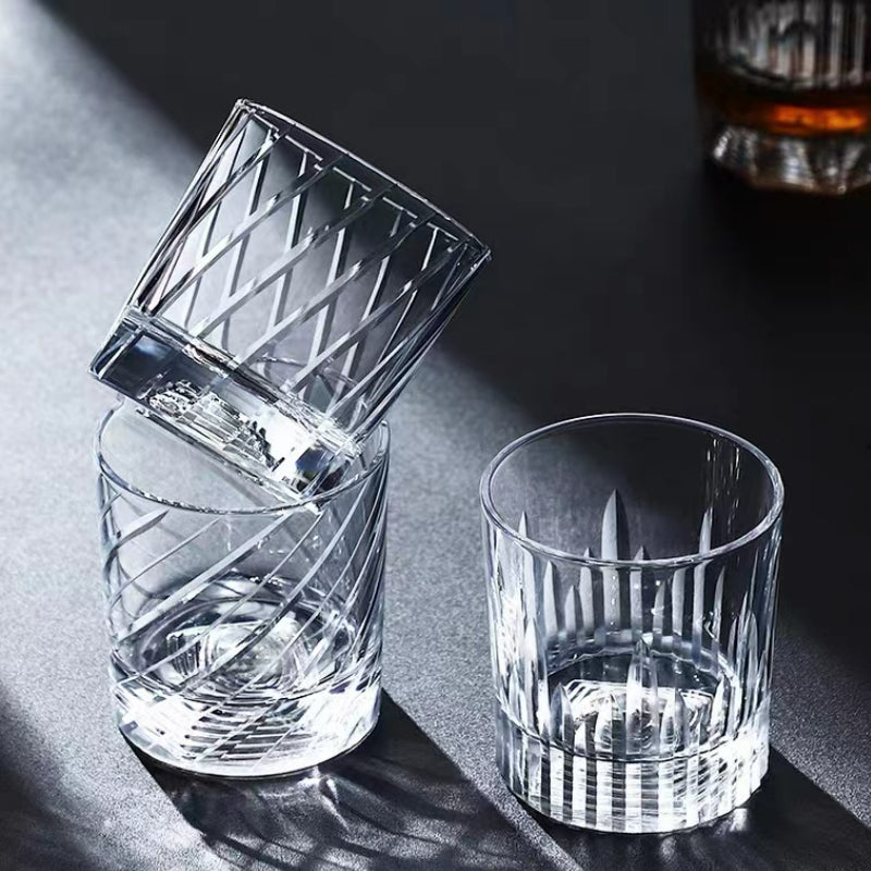 Vintage Thick Bottom Crystal Glass Whiskey Glass