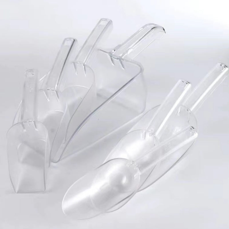 Plastic Transparent Ice Scoop Rice Spoon PC Material Ice Scraper Large Size for Supermarket and Bar