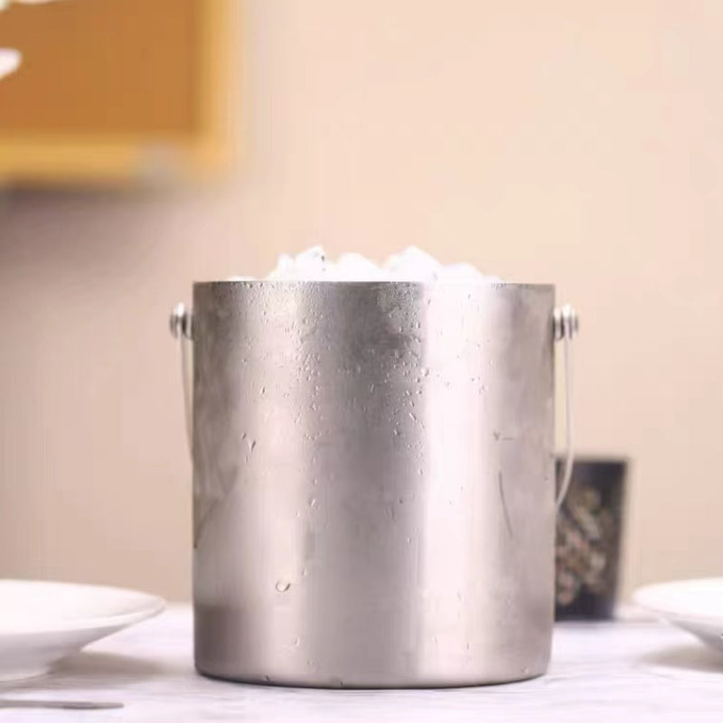 Chilling Beer Ice Bucket Champagne Wine Double-Wall Bucket Stainless Steel Insulated Ice Bucket for Home Bar