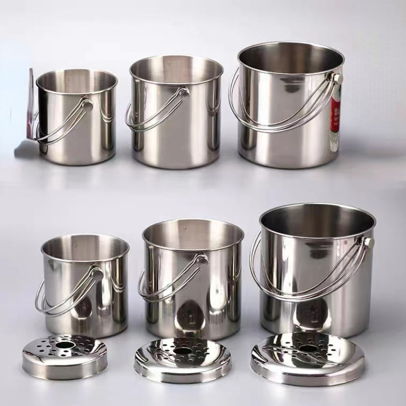 Bar and Wine Ice Bucket Portable Stainless Steel Ice Bucket Container Champagne Bucket with Handle for Home Bar