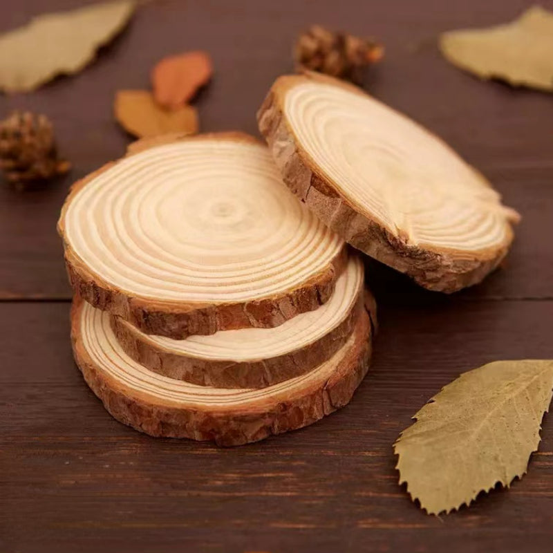 Straight Cut Trees Round Coasters Custom Logo Coasters Engraving Kitchen Handmade Coasters