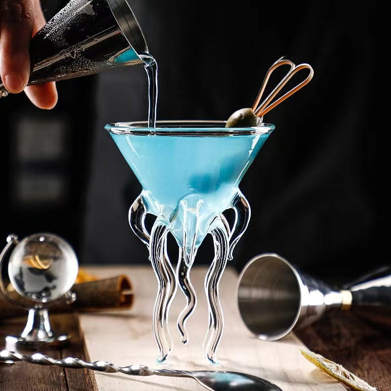 Creative Octopus Martini Glass Creative Cocktail Drinkware Bar Goblet Tools