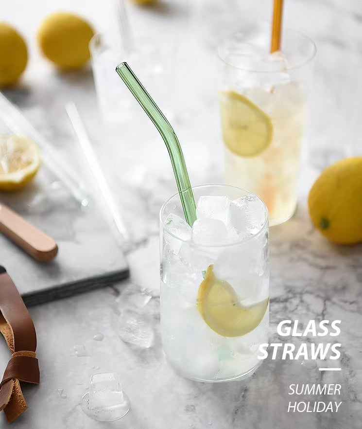 Stained Glass Straws Clear Glass Straws Plexiglass Straws Julip Cocktail Straws Curved Straws