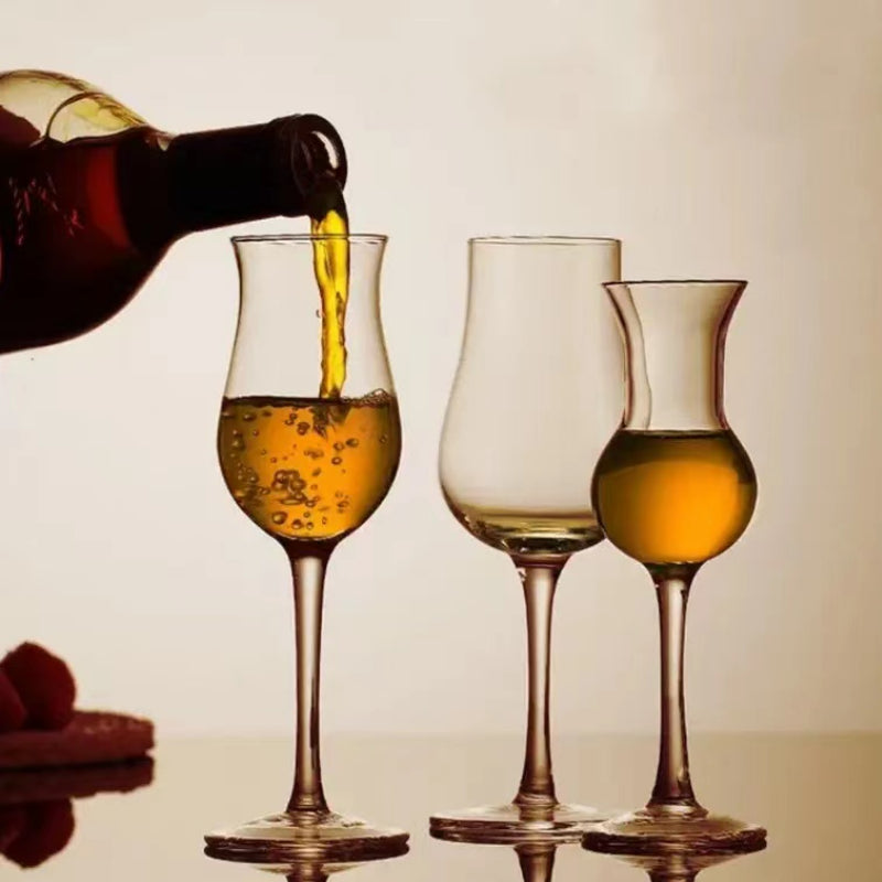 Lead-Free Clear Crystal Tasting Glass Whiskey Glass Tulip Wine Tasting Cup with Long Stem