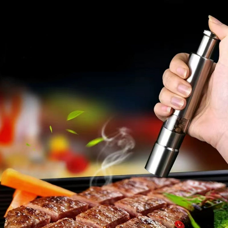 Bartender Professional Pressed Stainless Steel Pepper Sea Salt Grinder