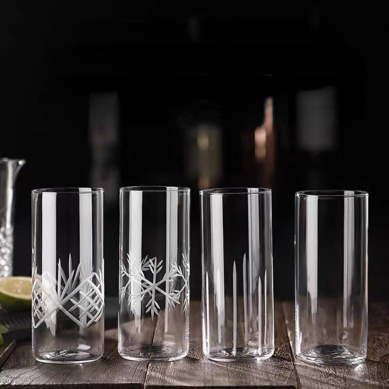 Convenient Drinking Fashion Pattern Exquisite Handmade Coffee Mug Glass Tumbler with Nice Patterned Glasses