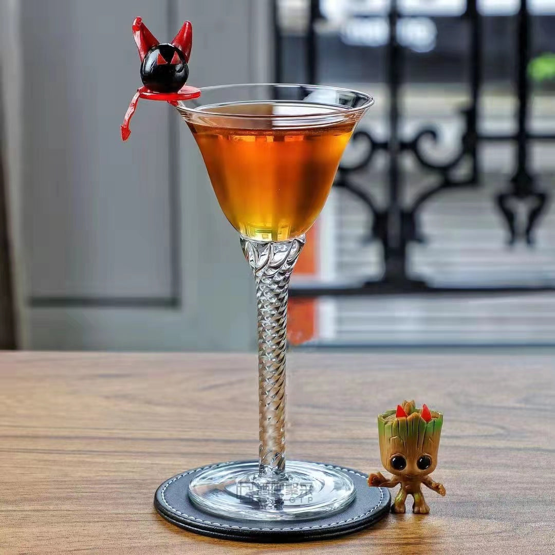 Long Handle Spiral Martini Cocktail Glass,Creative Cocktail Glass for Bar, Restaurant, Home