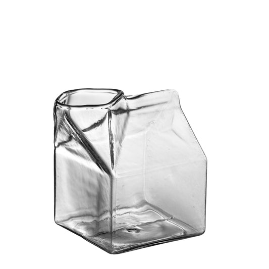 Lead-Free Martini Glasses Whiskey Glasses Creative Milk Box Shape Glasses for Cocktail