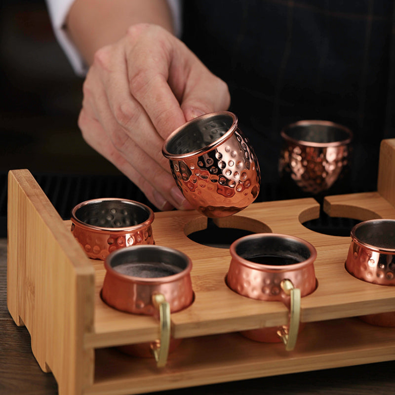 Hot sale 60ml Mini Hammered Copper Moscow Mule Mug With Shelf Handle