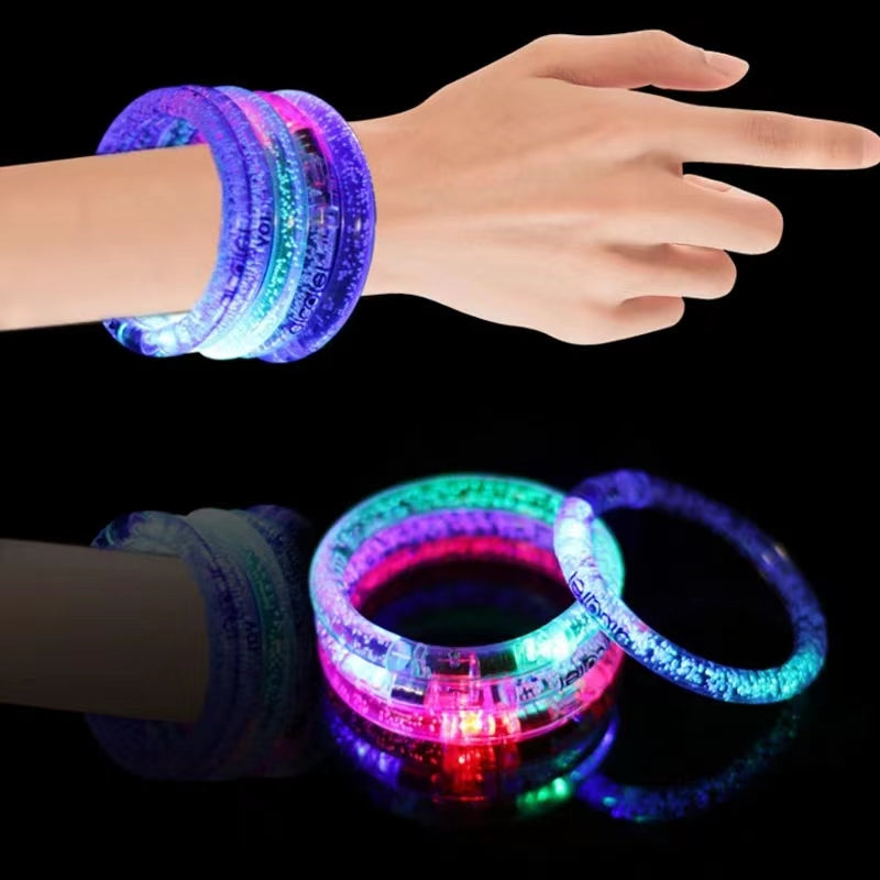 Bar Dance Concert Fluorescent Colorful Flash Led Luminous Acrylic Bubble Fluorescent Bracelet Bracelet