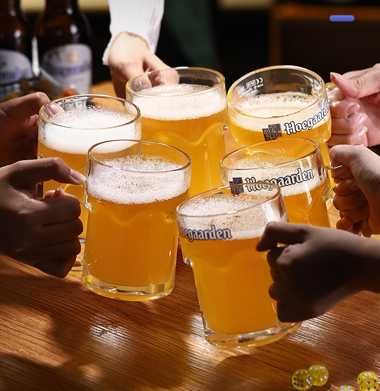 Beer Mug with Handle Craft Beer Mug Large Capacity Glass Fruit Tea Mug Mojito Mug Cold Drink Mug