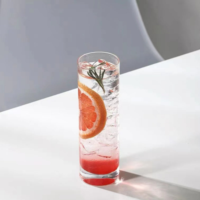 Round Carving Design Transparent Highball Glass