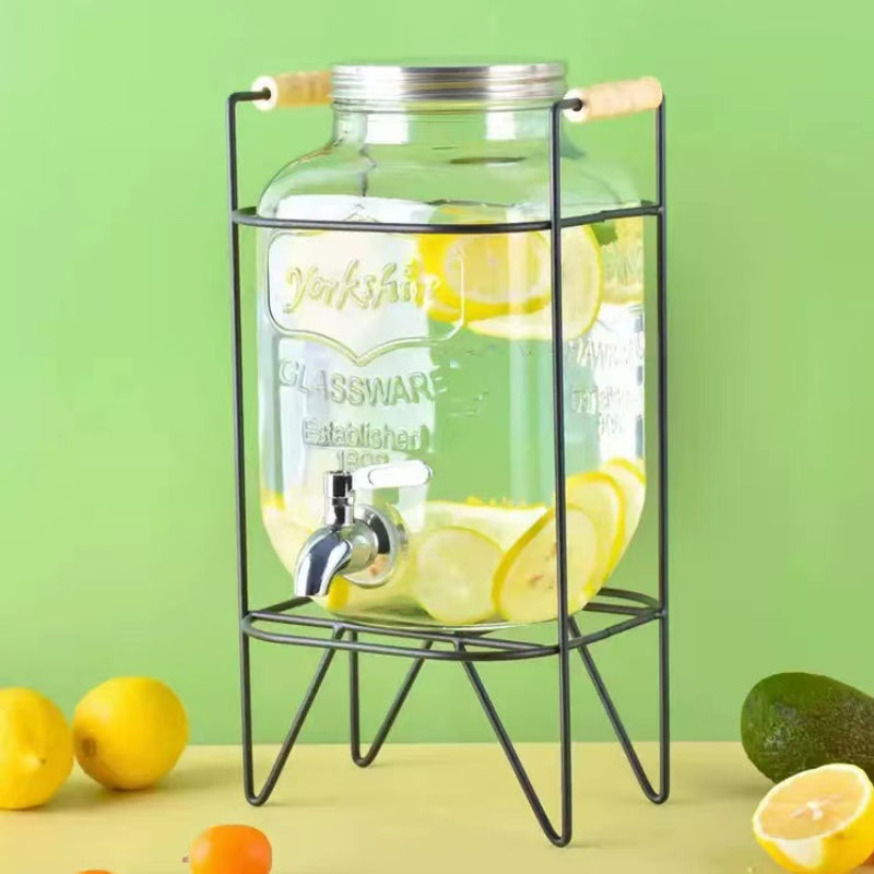 Ultra-Large Capacity Cold Water Drinks Dispensers Glass Cans Self-service Beverage Cans with Faucet Home Container