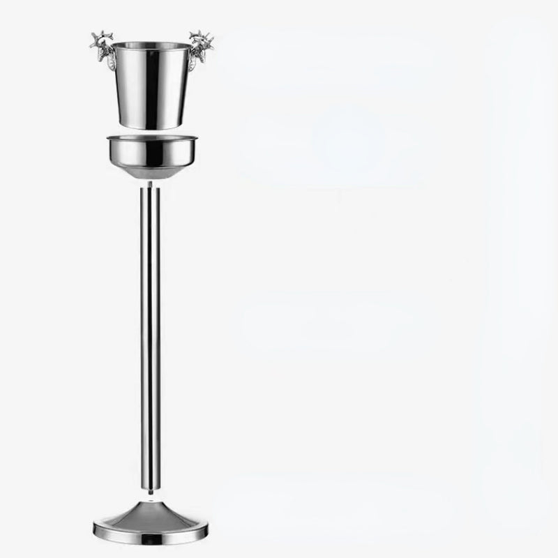 Drink Ice Bucket Stainless Steel Deer Head Ice Bucket Beer Wine Beverage Champagne Gold Ice Bucket with Stand