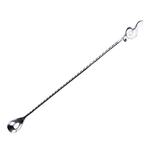 Note Shaped Bar spoon,40.0cm Long Spiral Handle Cocktail Mixing Spoon