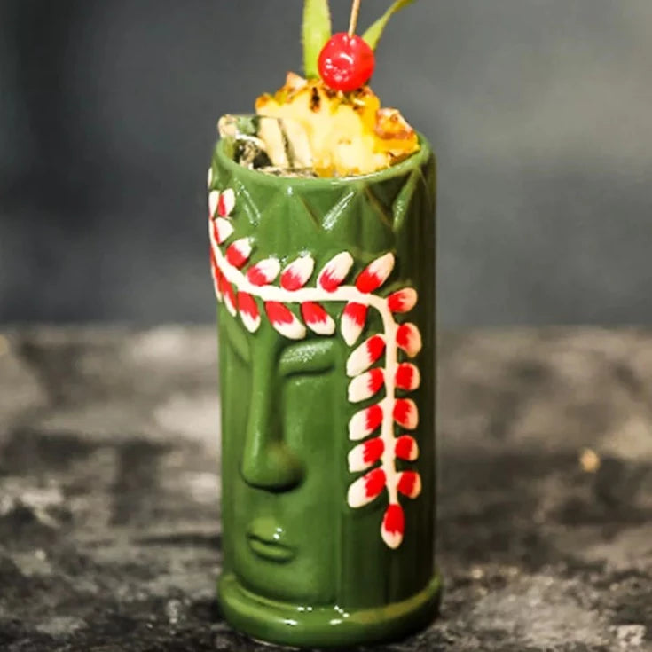 Hawaiian Cocktail Glass TIKI Cup Creative Art Feature Ceramic Mug Tiki Bar Wine Glass
