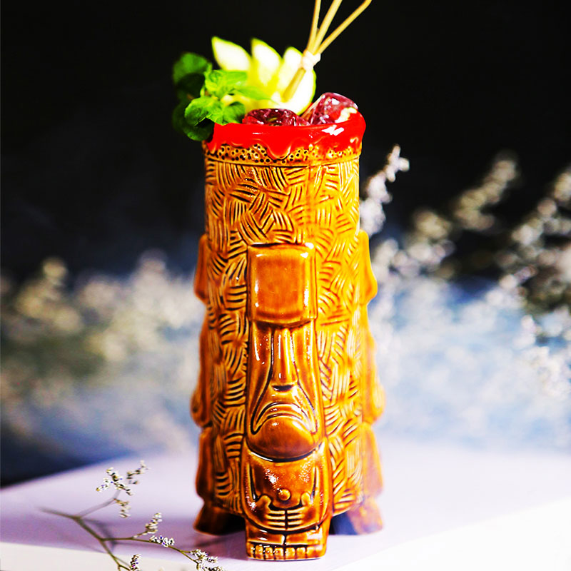 TiKi Mug Hawaiian Cocktail Mug Ceramic Mug Zombie Mug