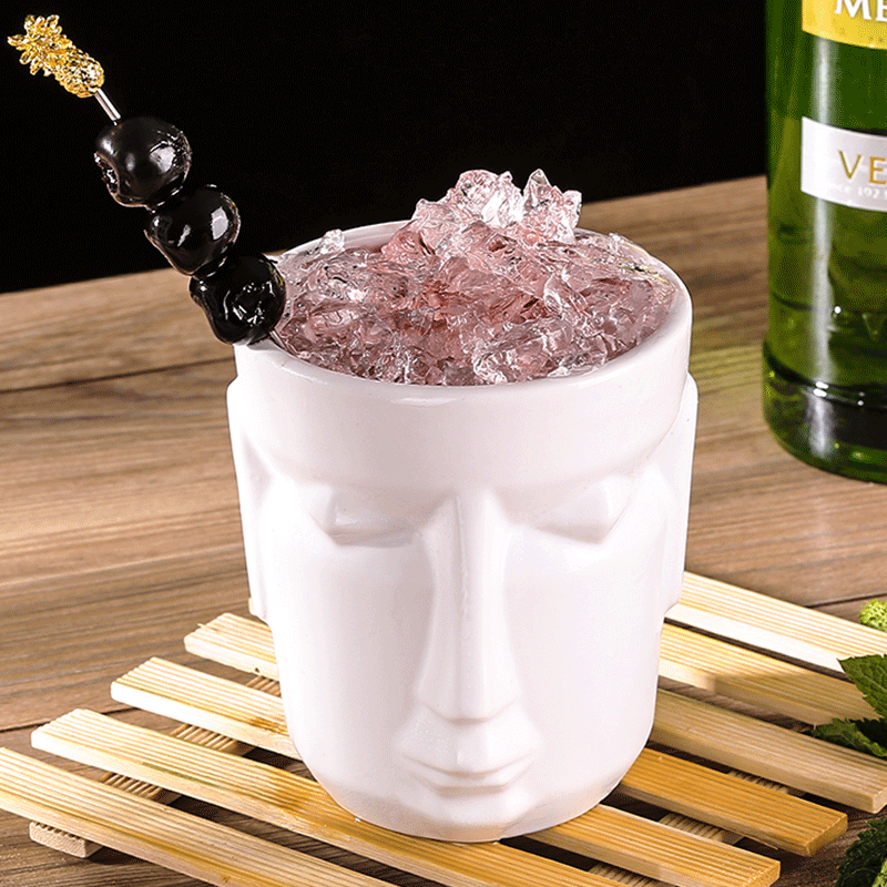 Tiki Cocktail Glass Hawaiian Cocktail Glass Ceramic Face Cup Tiki Cup Bar Special