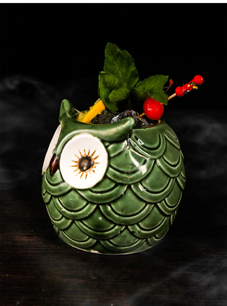 Creative Hawaiian TIKI Ceramic Cup Personality Bar Animal Cocktail Cup TIKI Cup Cute Owl Cup