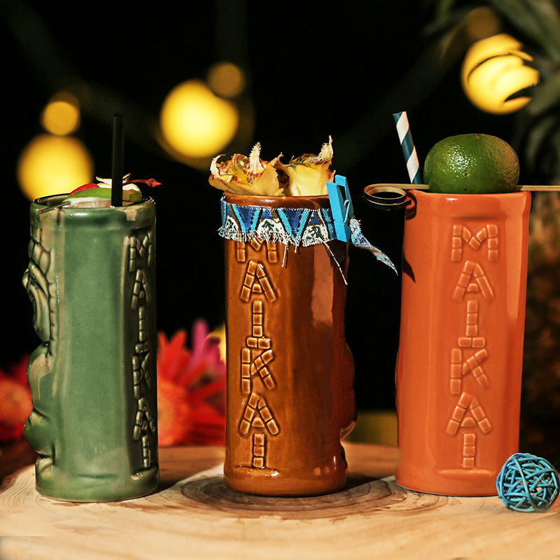 Bartender Hawaiian Style Straight MAIKAI Statue TIKI Ceramic TIKI Cup Personality Cocktail Cup