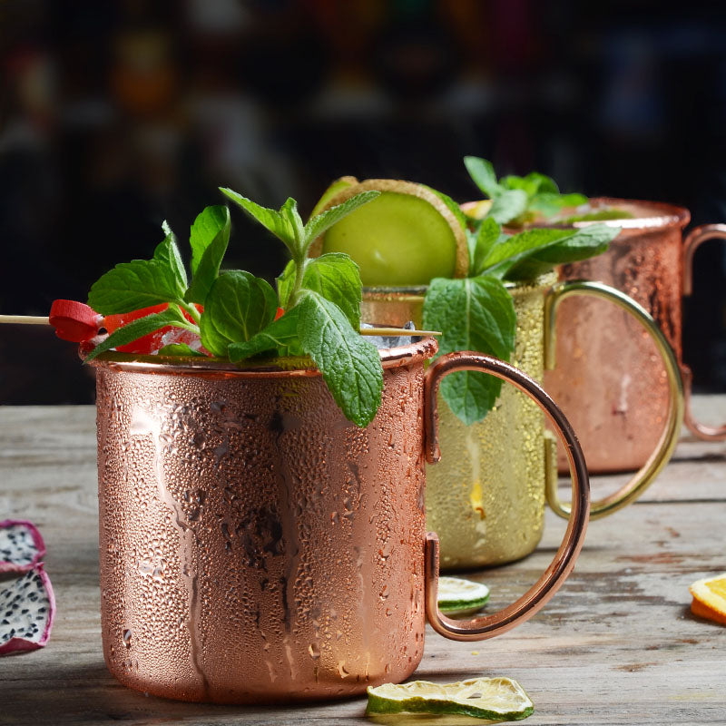 High Quality 100% Pure Copper Moscow Mule Mugs,Stainless Steel Heat Insulation Copper Plating With Handles