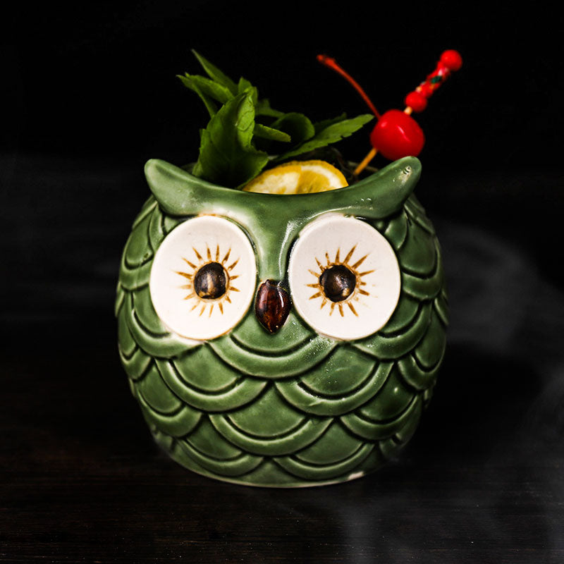 Creative Hawaiian TIKI Ceramic Cup Personality Bar Animal Cocktail Cup TIKI Cup Cute Owl Cup