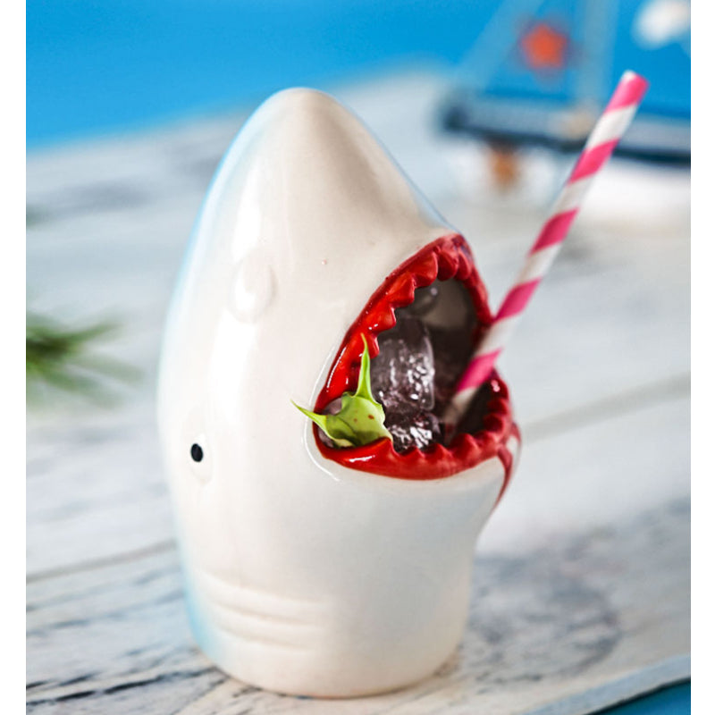 Creative Hawaiian Tiki Ceramic Cup Personality Bar Animal Cocktail Cup Tiki Cup Cute Shark Cup
