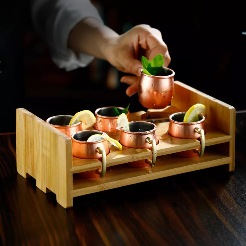 Hot sale 60ml Mini Hammered Copper Moscow Mule Mug With Shelf Handle