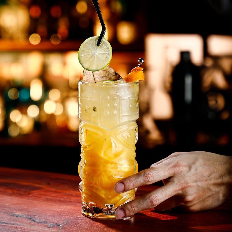 Lead-Free Glass TIKI Cup Face Wine Glass Zombie Cocktail Cup Juice Cup Milk Cup Water Cup