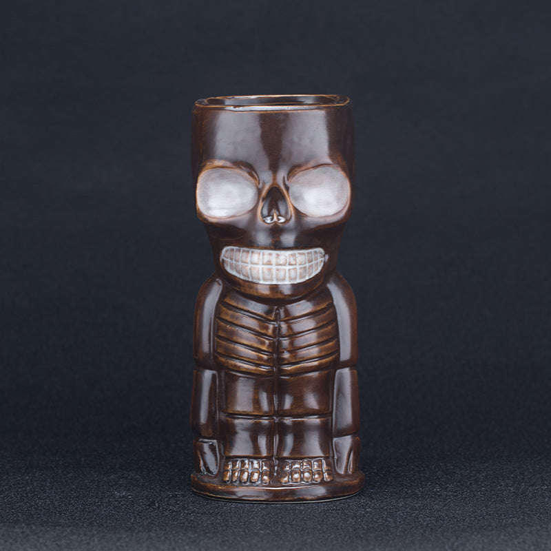Tiki Drinkware-Cocktail Tiki Mugs-Wholesale New Style Black Handmade Ceramic Cheap Tiki Figurines